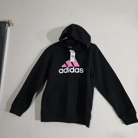 Adidas Black Hoodie with Pink Logo - Picture 2 of 8